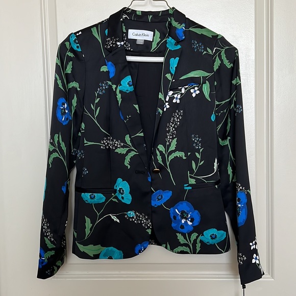 BNWT Calvin Klein Floral Suit Jacket Sz 4P & 6P RRP $139 Macy’s - Picture 6 of 10